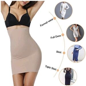 Maidenform Hi-Waist Half Slip in Light Beige, Size M